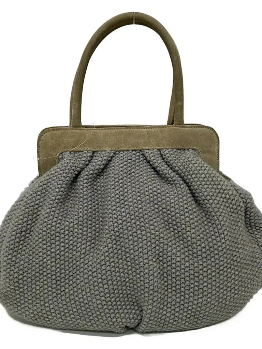 FABIANA FILIPPI Gray Gray Beige Wool Suede Handbag